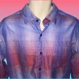 Tommy Bahama Red & Blue Plaid Button Front Shirt Size Large (58)